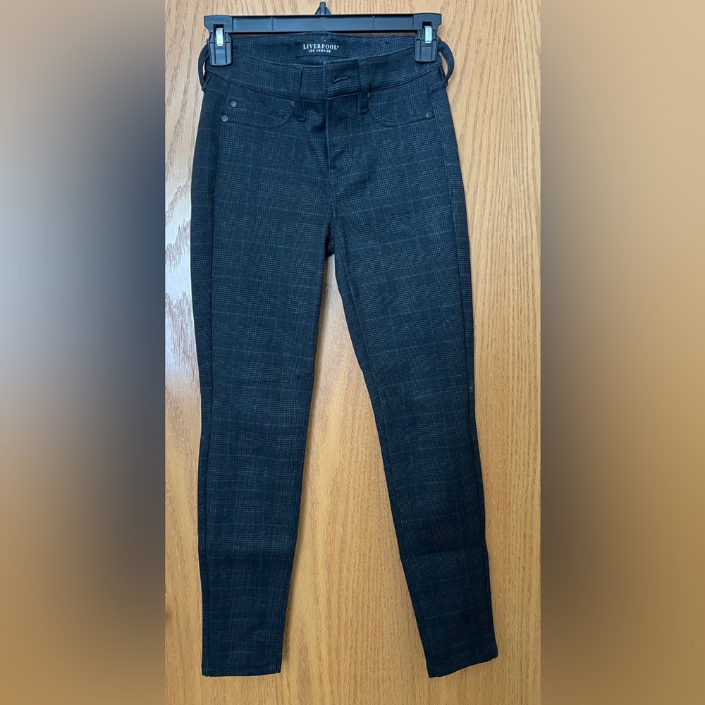 Liverpool Black & Purple Plaid Skinny jeans